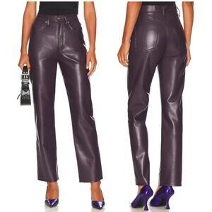 Agolde Recycled Leather 90s Pinch Waist Pants - Purple - 29 NWT